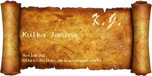 Kulka Janina névjegykártya