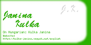 janina kulka business card